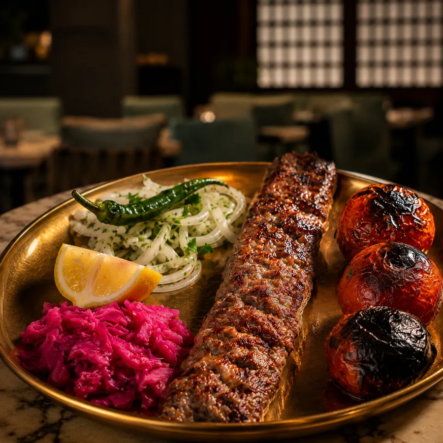 کباب بناب ۳۰۰ گرم با دورچین در منوی کافه رستوران فرشید بناب
