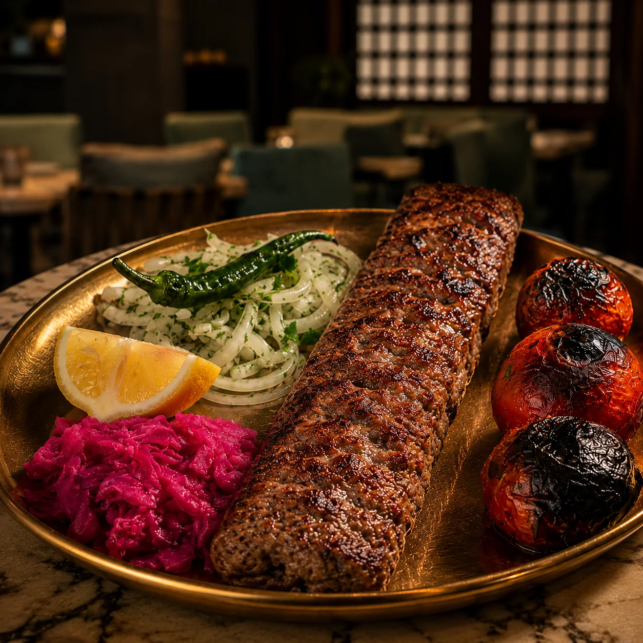 کباب بناب ۴۰۰ گرم با دورچین در منوی کافه رستوران فرشید بناب